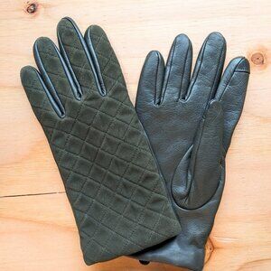 Lands End Women's Suede Leather / Cashmere Gloves - S